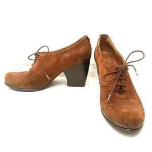 Coclico brown suede heels menswear inspired